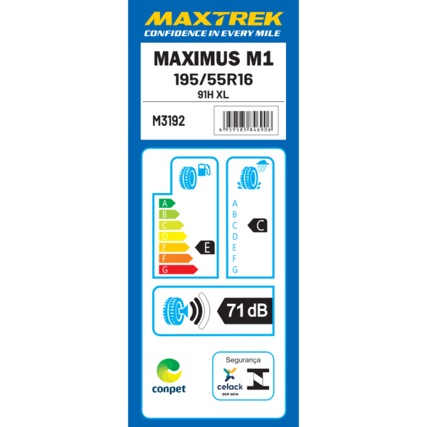 195/55 R16 91H XL Maximus M1 Maxtrek - Image 3